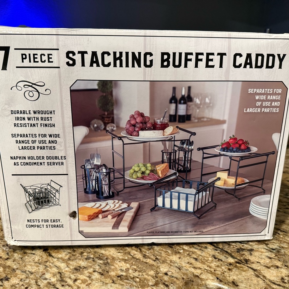 Black Metal Buffet Caddy Set